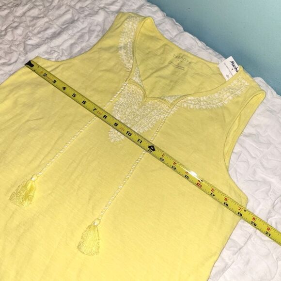 New Talbots Yellow Embroidered Sleeveless Top Medium - Picture 5 of 9